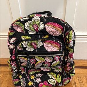Vera Bradley Moon Blossoms Floral Black Backpack